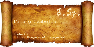 Bihary Szabella névjegykártya